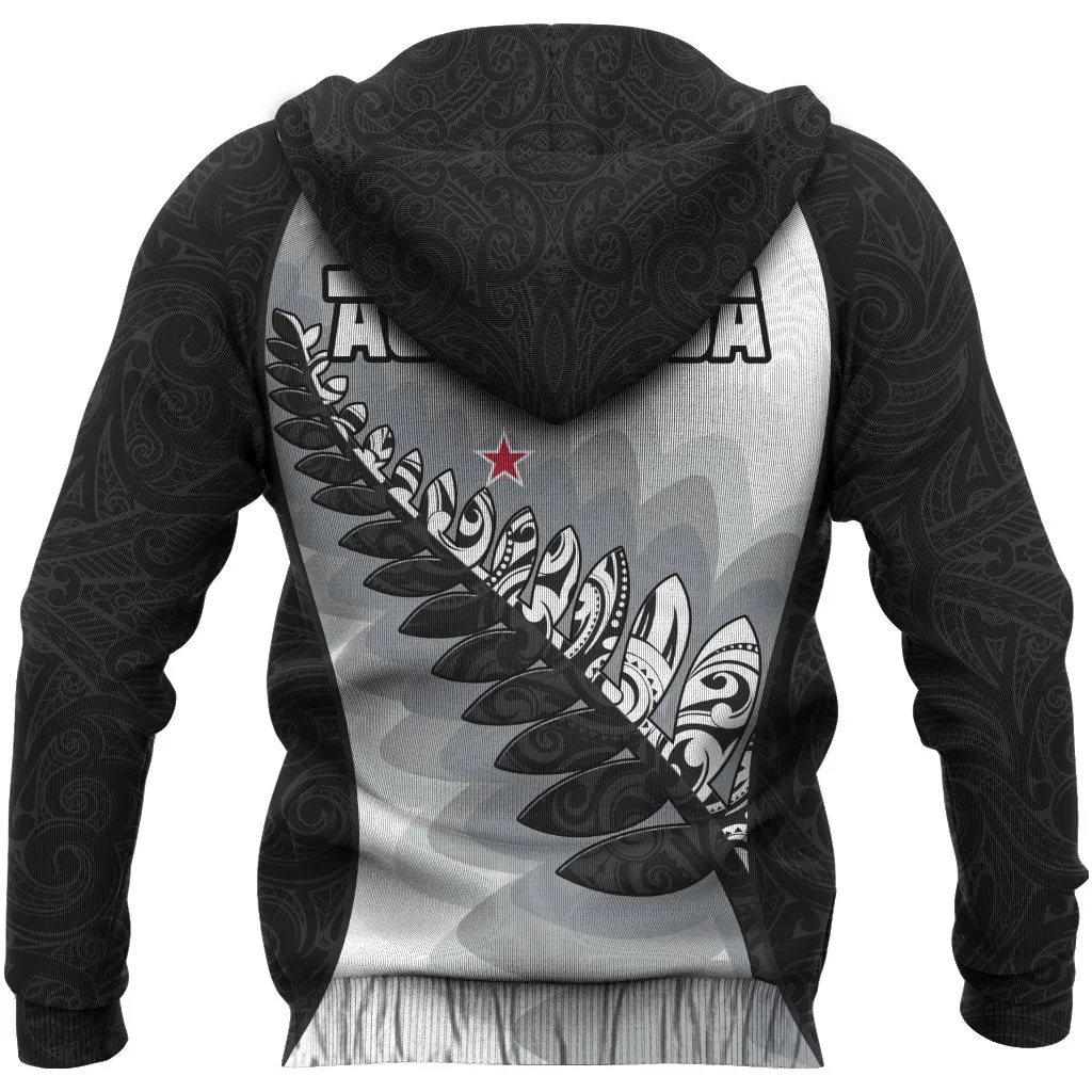 Aotearoa Maori Silver Fern Pullover Hoodie A02