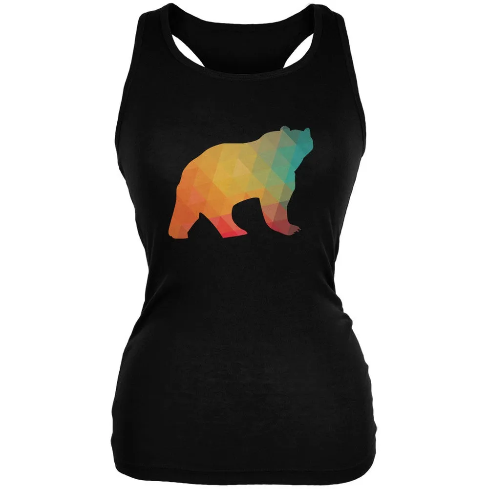 Bear Geometric Black Juniors Soft Tank Top