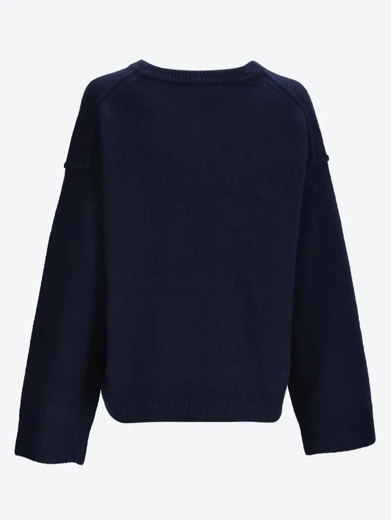 Boiled wool o-neck sweater