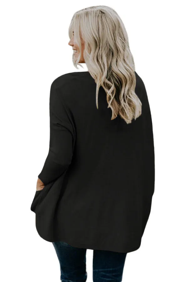 Charcoal Oversize Fit Pocket Sweater Tunic