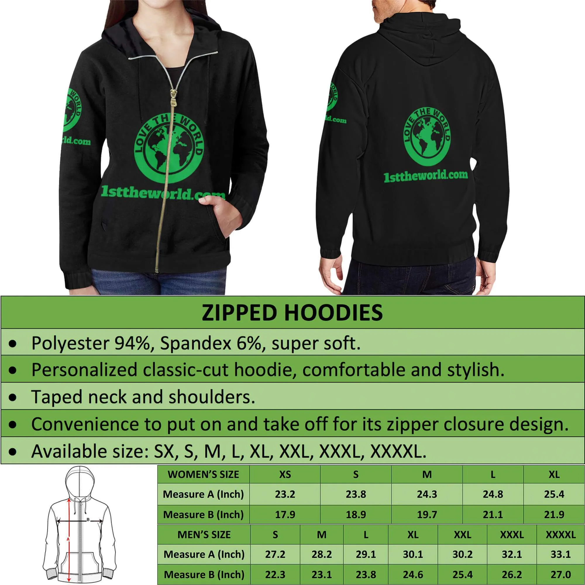 Chile Special Zipper Hoodie A7