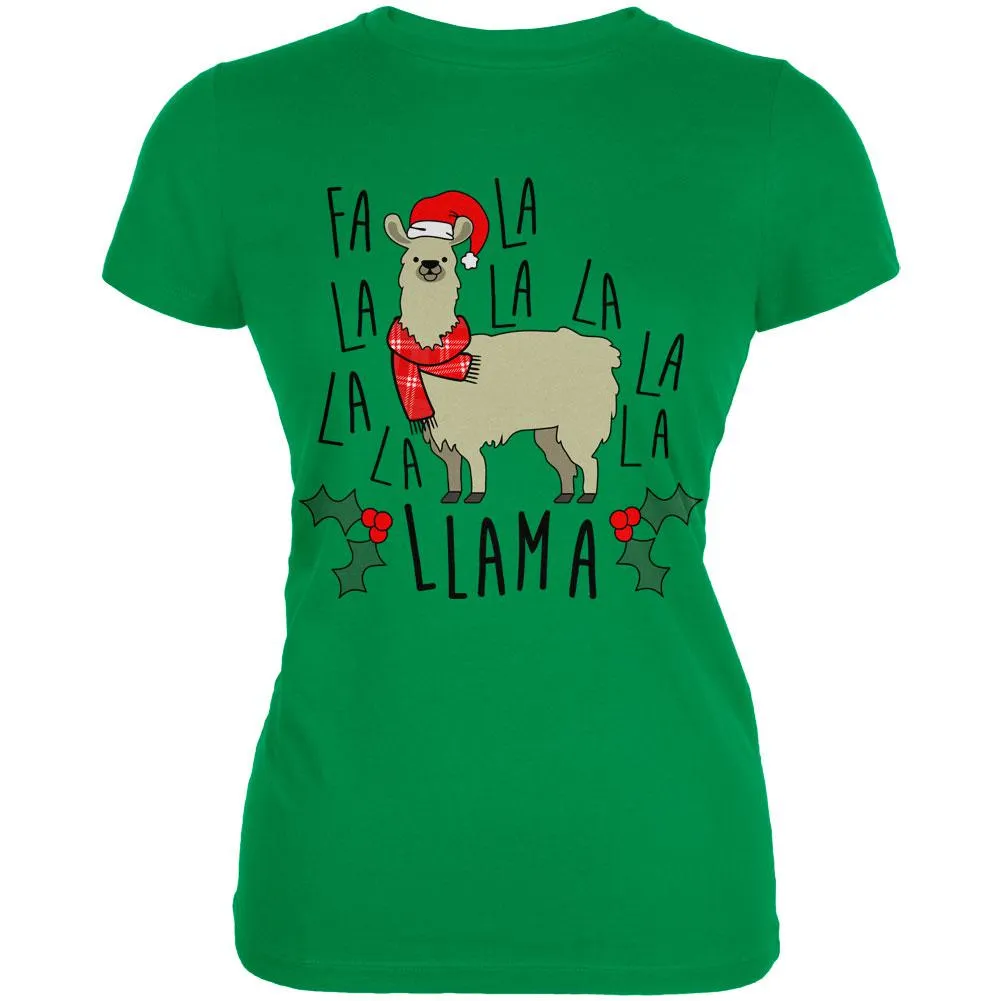 Christmas Fa La Llama Juniors Soft T Shirt