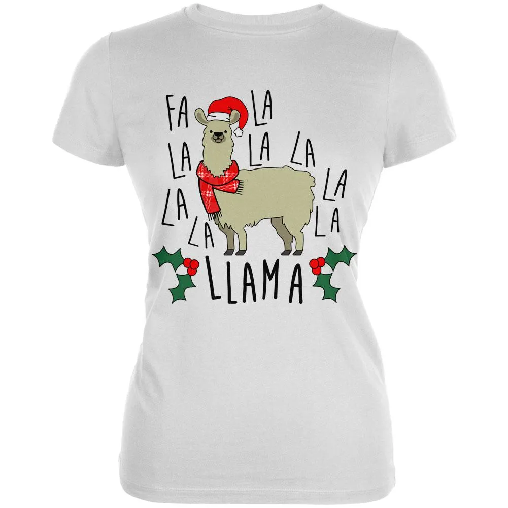 Christmas Fa La Llama Juniors Soft T Shirt