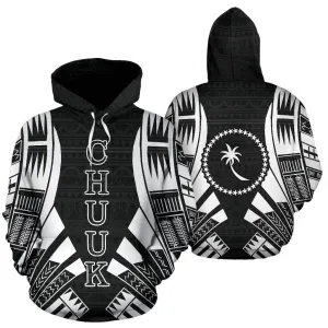 Chuuk All Over Hoodie - Black Tattoo Style - BN01