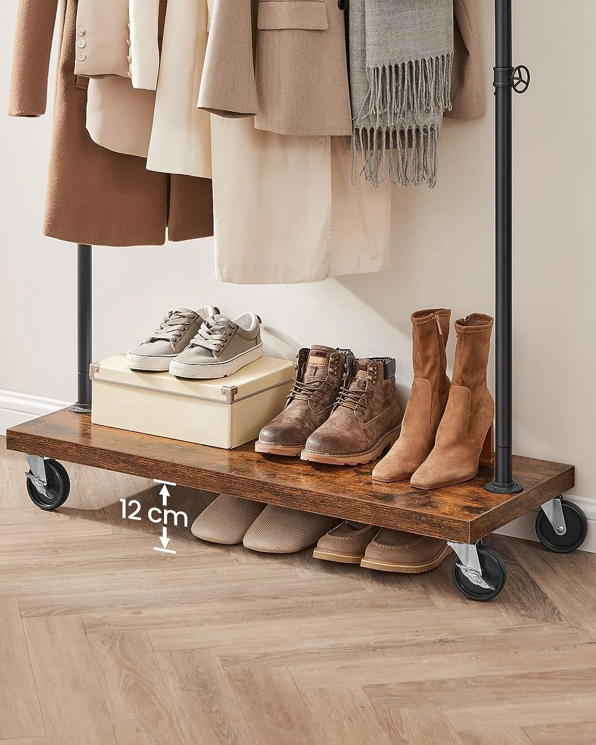 Clothes Rack Rustic Brown Black