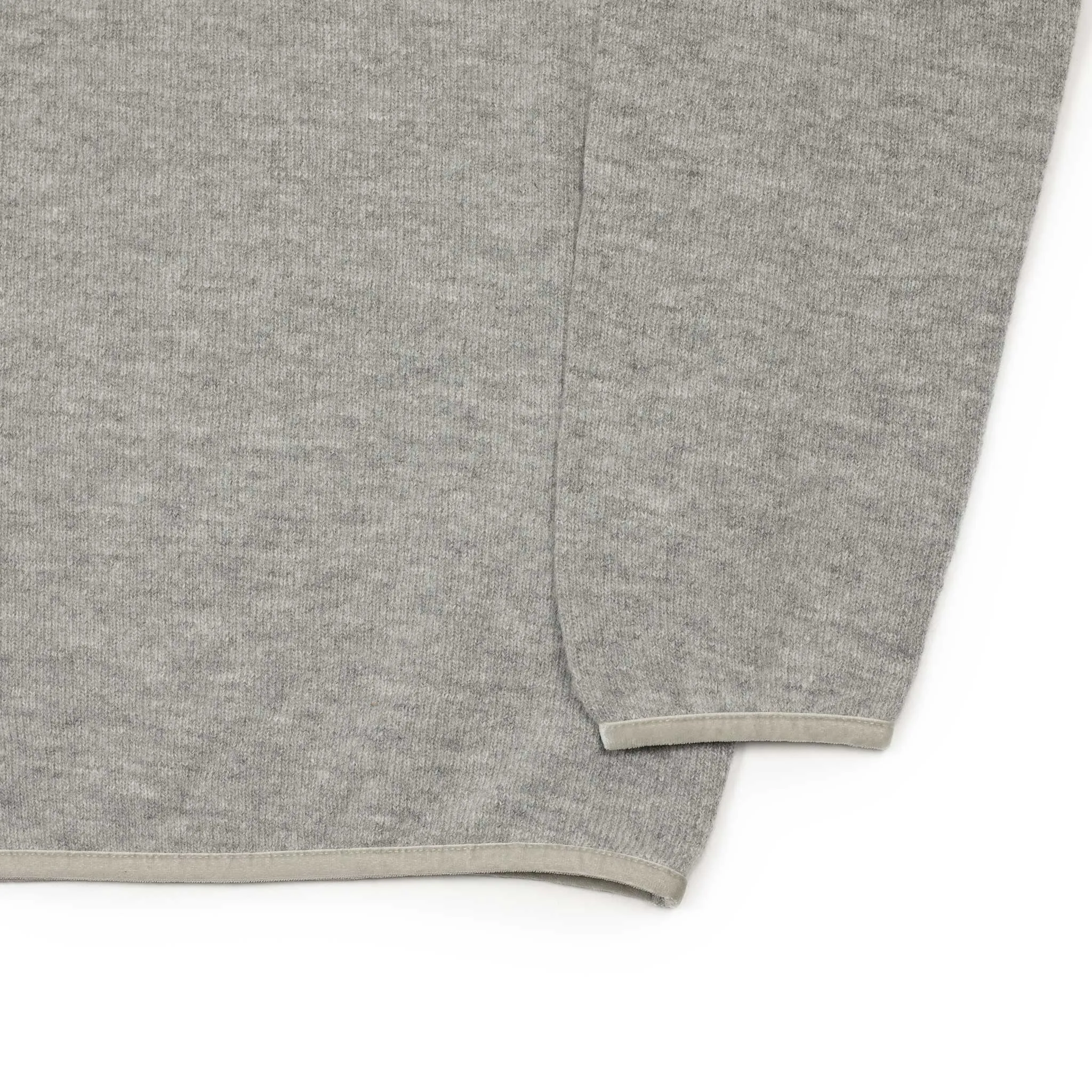 Crewneck sweater in grey double faced wool jersey