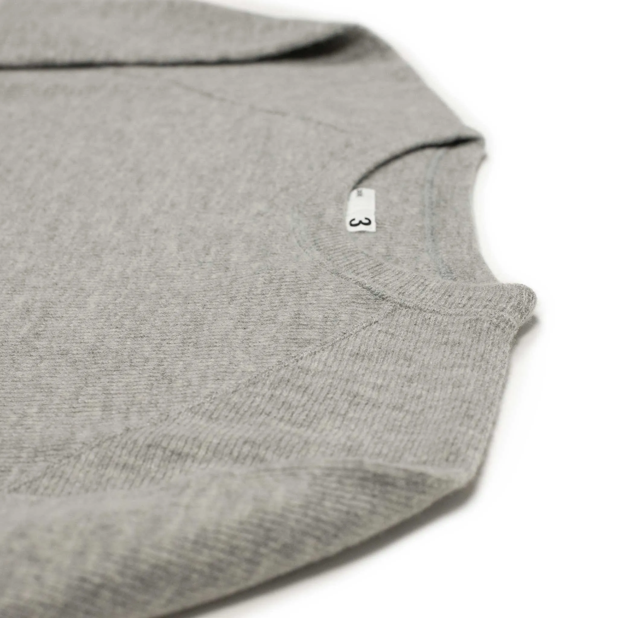 Crewneck sweater in grey double faced wool jersey