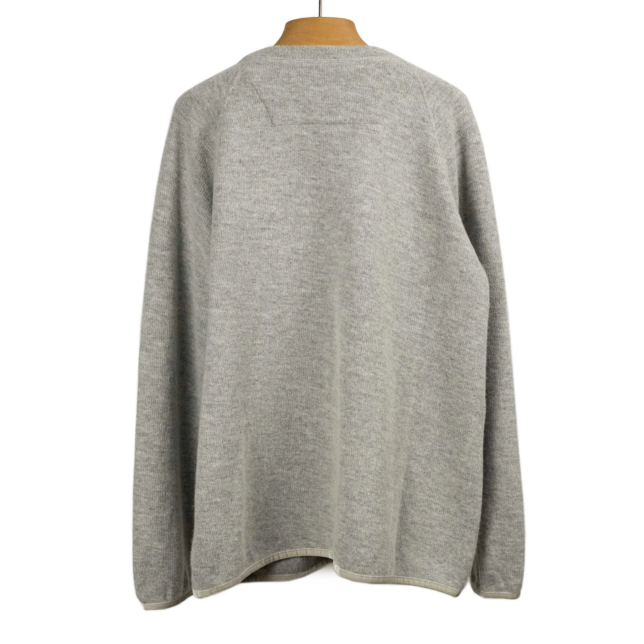 Crewneck sweater in grey double faced wool jersey