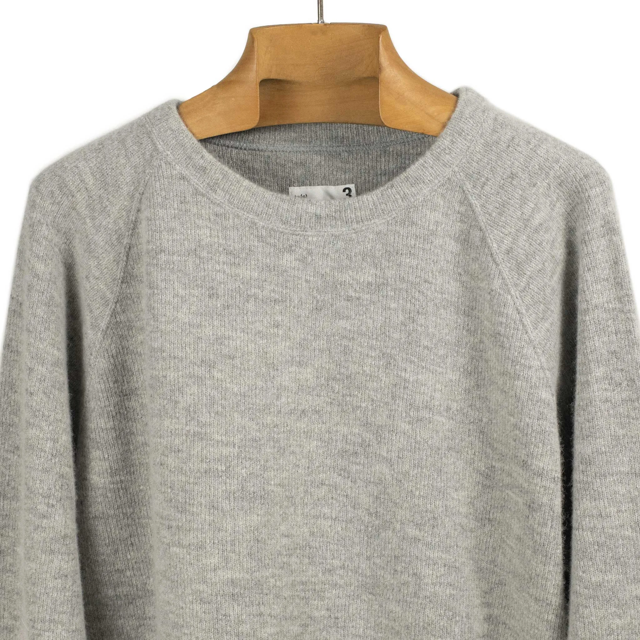 Crewneck sweater in grey double faced wool jersey