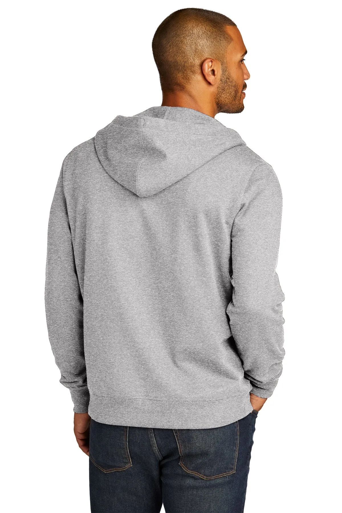 District Re-Fleece Full-Zip Hoodies, Light Heather Grey