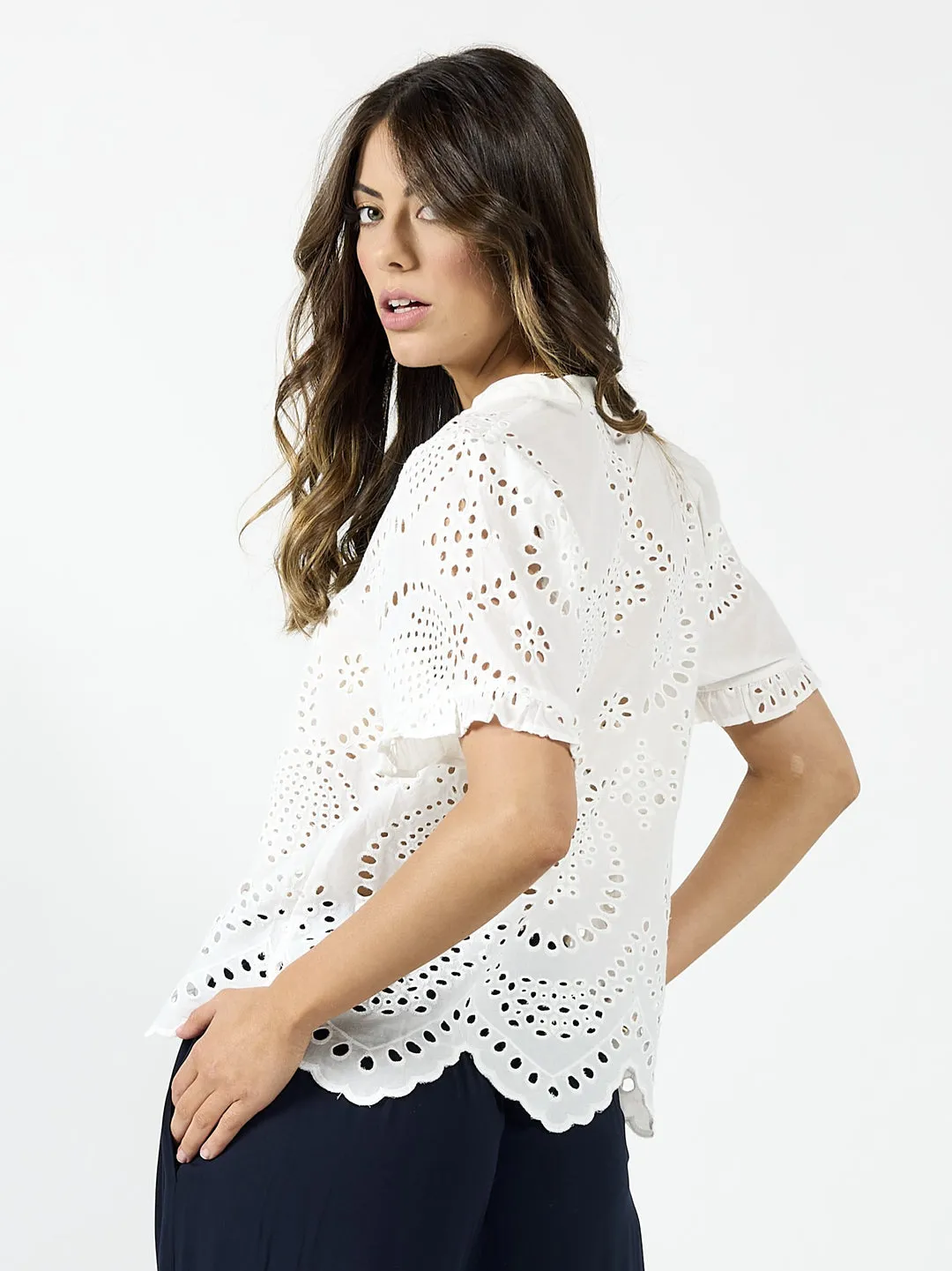 DRAMA THE LABEL PIP TOP WHITE