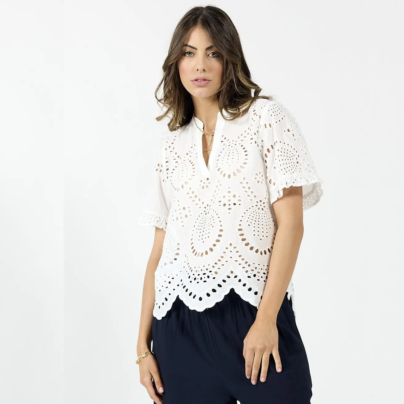 DRAMA THE LABEL PIP TOP WHITE