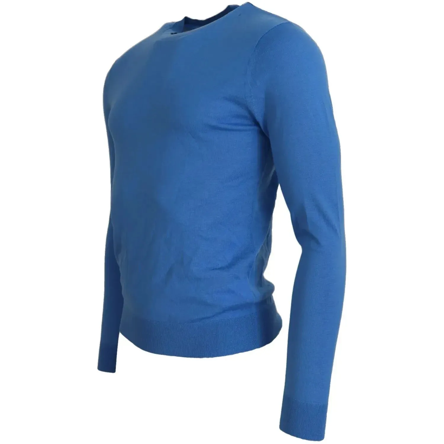 Dsquared² Blue Wool Long Sleeves Crewneck Pullover Sweater