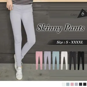 ELASTIC WAIST SLIM LONG PANTS