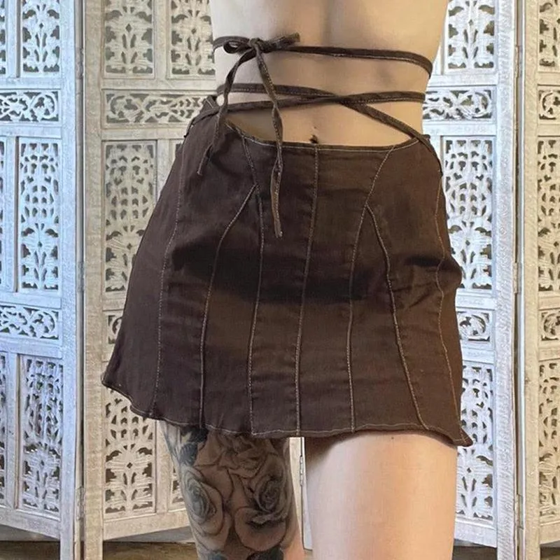 Fairy Grunge Lace Up Mini Skort