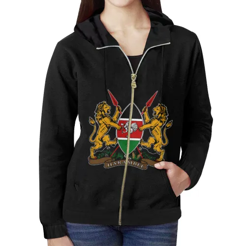 Kenya Hoodie Coat Of Arms Zip - Bn04