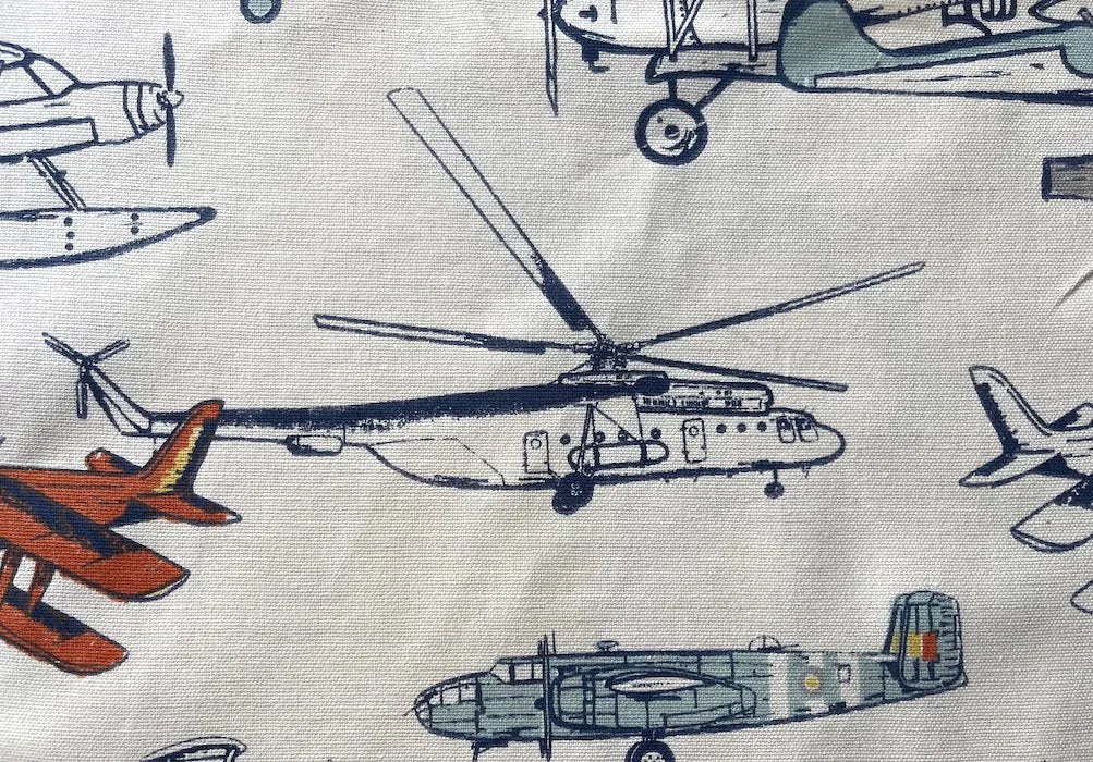 Lighter-Weight Vintage Propeller Planes & Helicopters on Natural Cotton Canvas (Made in USA)