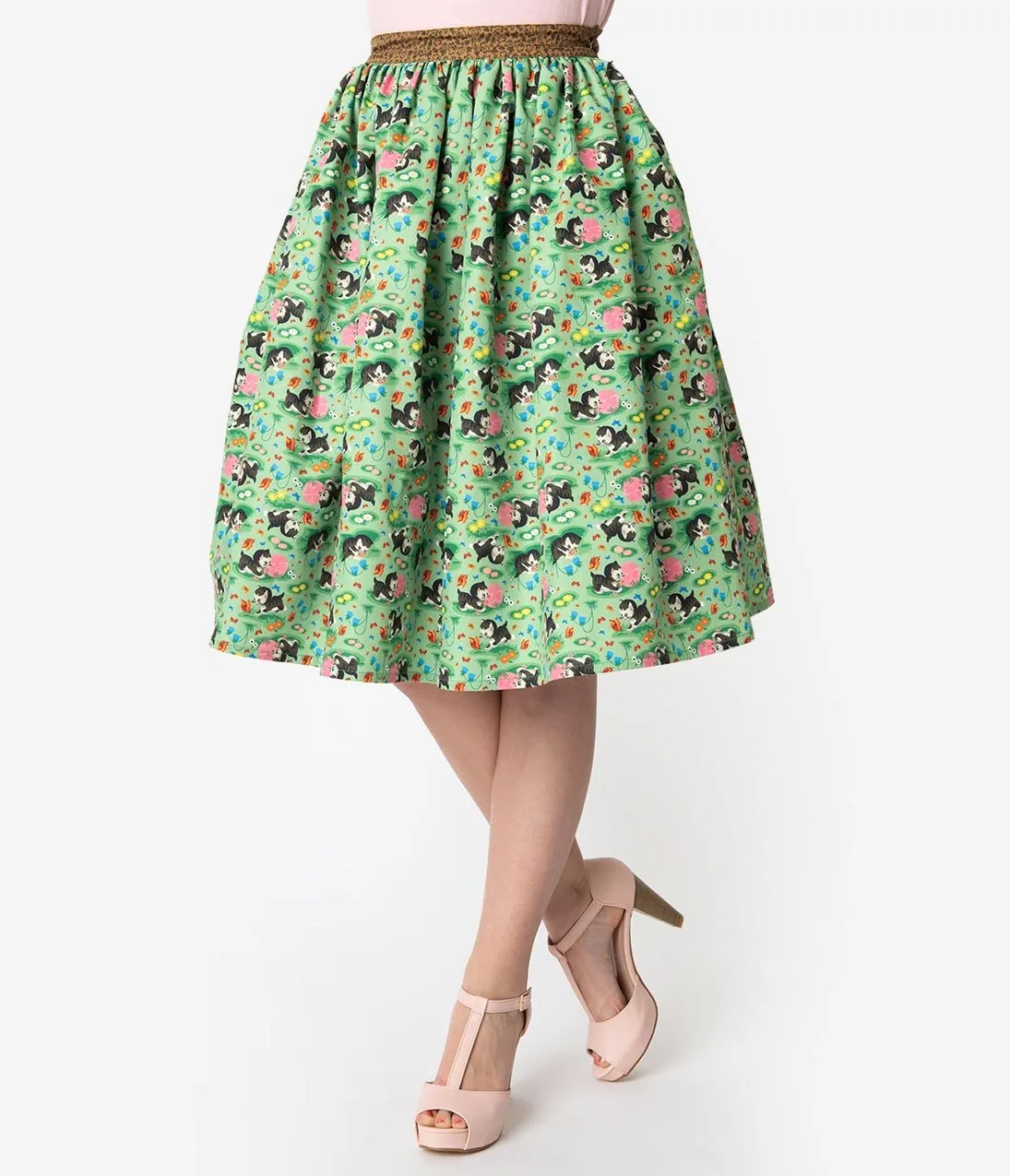 Little Golden Books x Unique Vintage Shy Little Kitten Swing Skirt