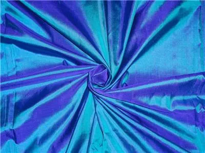 MARY ANN&quot; PLAIN SILK 44&quot; Kingfisher Green x Blue 50 GRAMS SILKS