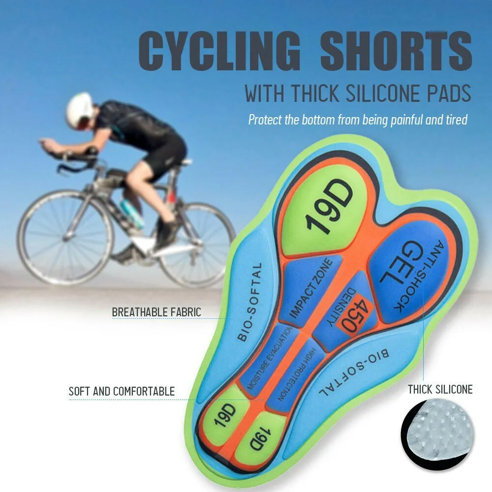 Men Women Padded Cycling Shorts Thick Breathable Stretchable Bodycon Bike Bicycle Shorts Underwear