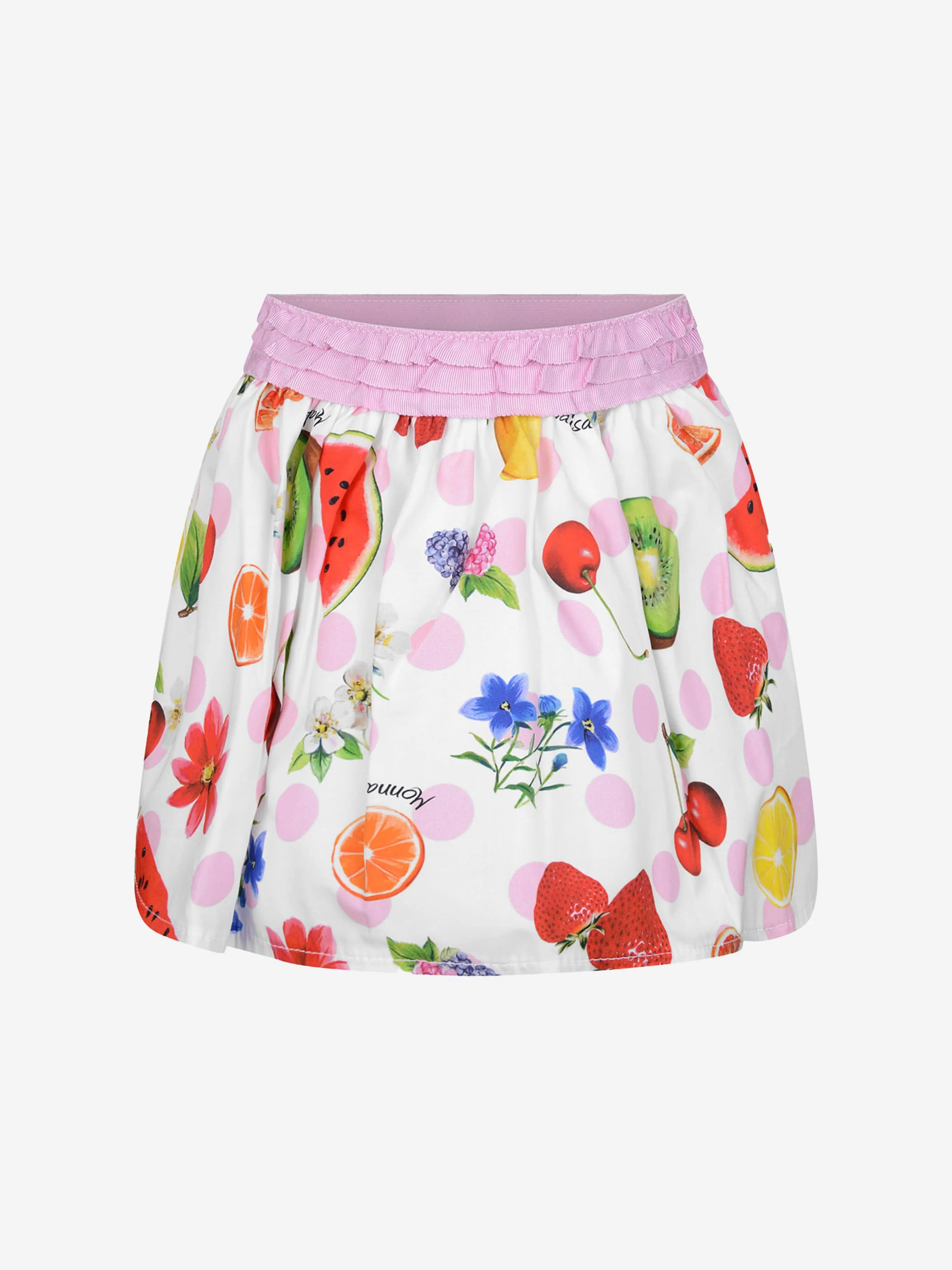 Monnalisa Baby Girls Skirt - Cotton Summer Fruits Skirt