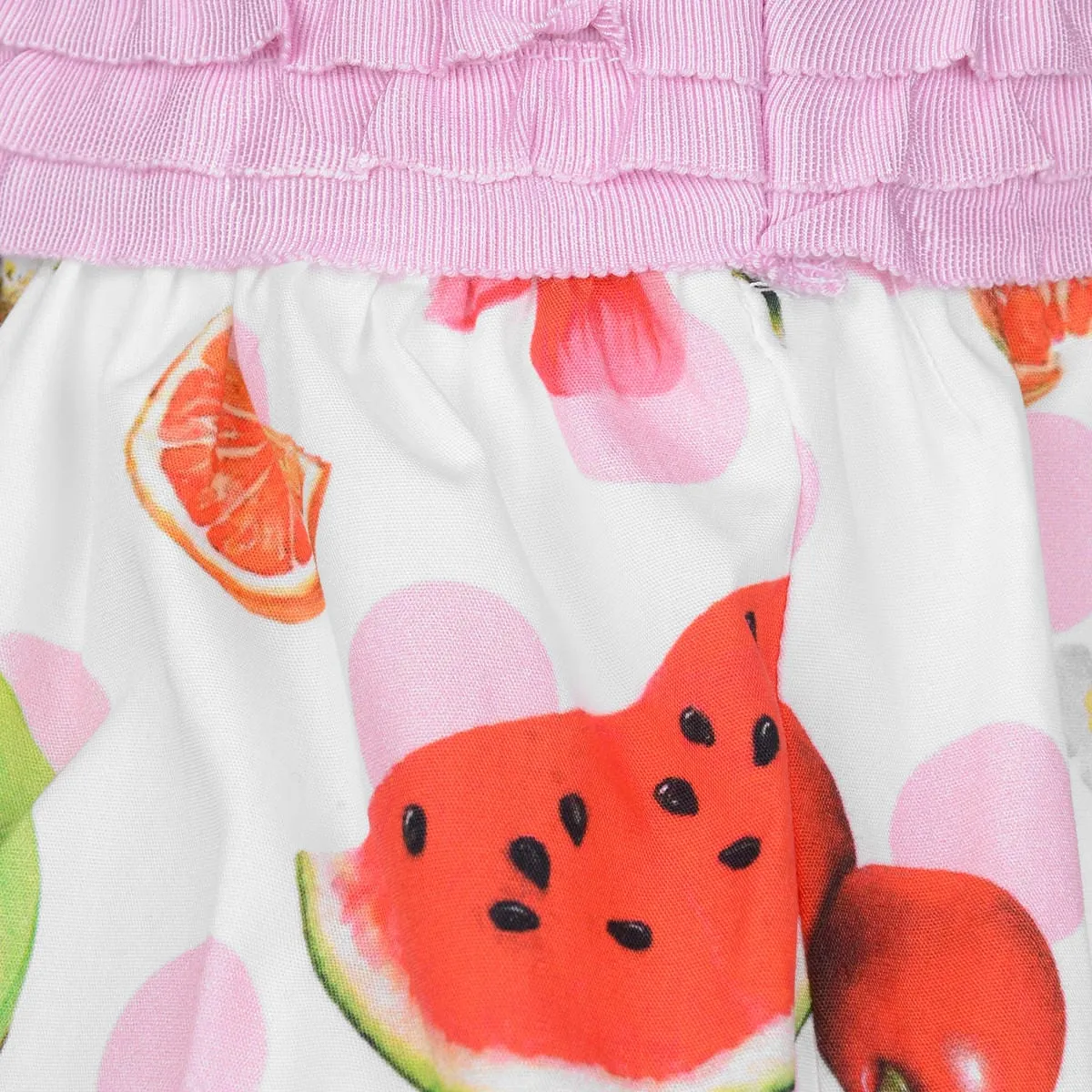 Monnalisa Baby Girls Skirt - Cotton Summer Fruits Skirt