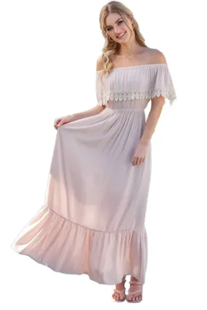 Off The Shoulder Flowy Maxi Dress