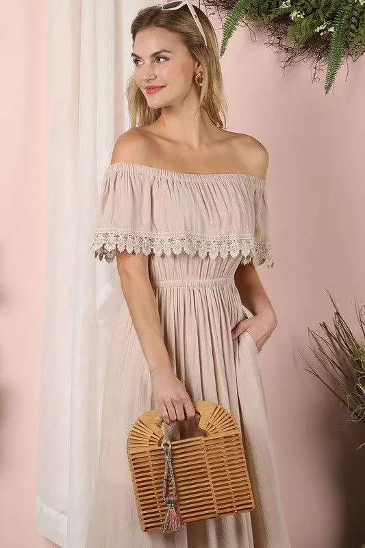 Off The Shoulder Flowy Maxi Dress