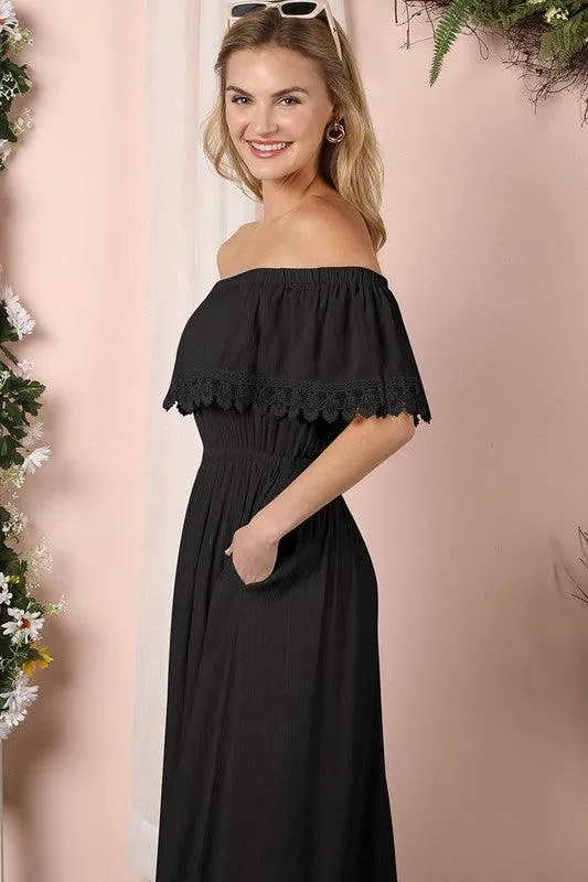 Off The Shoulder Flowy Maxi Dress