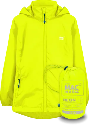 Origin Mini Packable Waterproof Kids Jacket - Neon Yellow