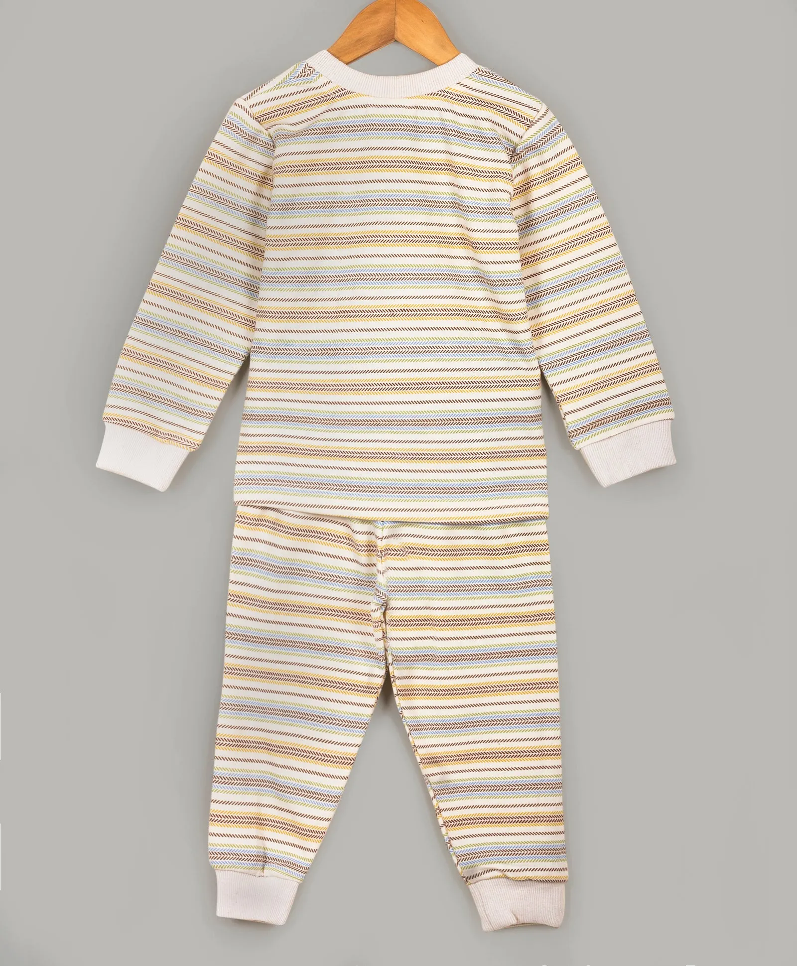 Stripe Print Ecru base tracksuit