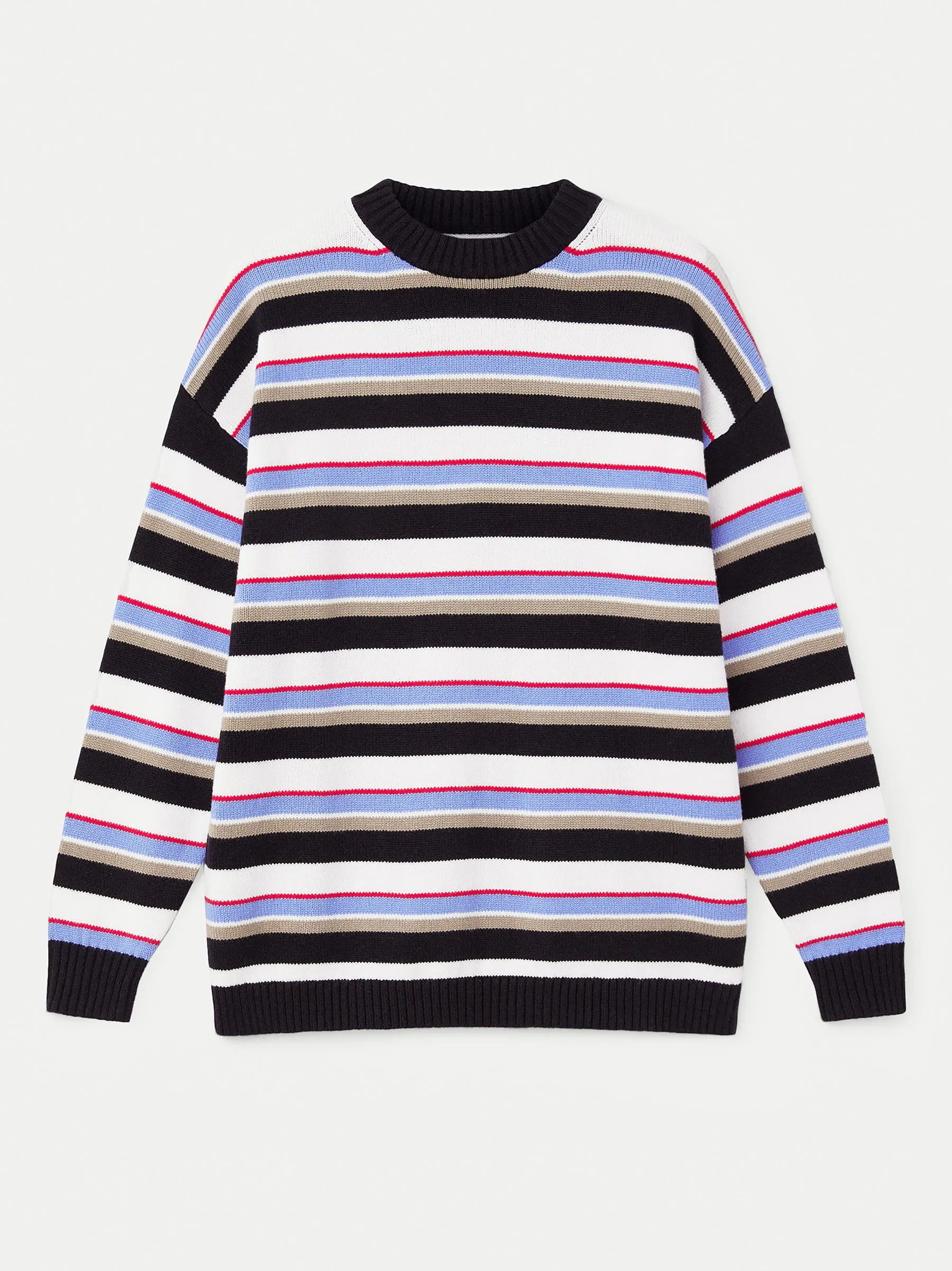 The Striped Crewneck Sweater in Peony Blue