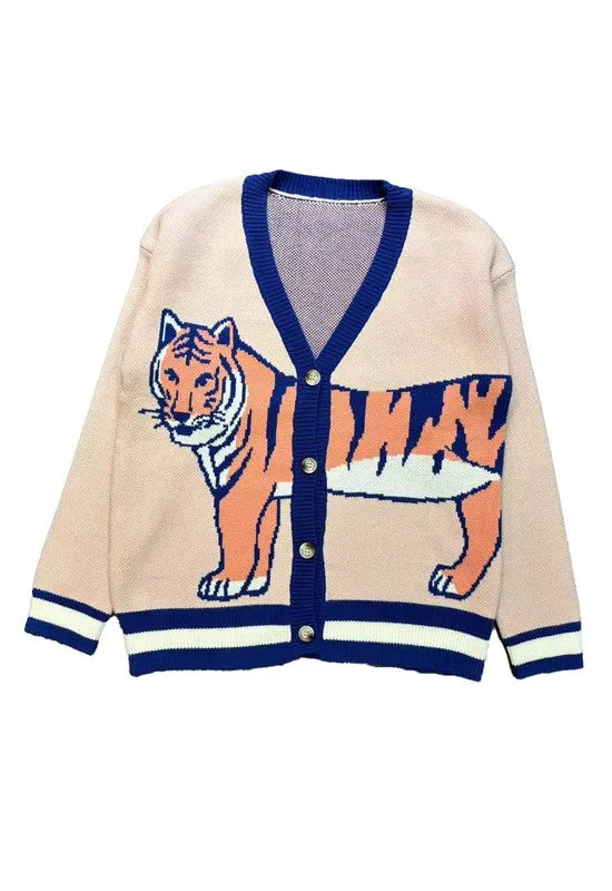 Tiger knit cardigan