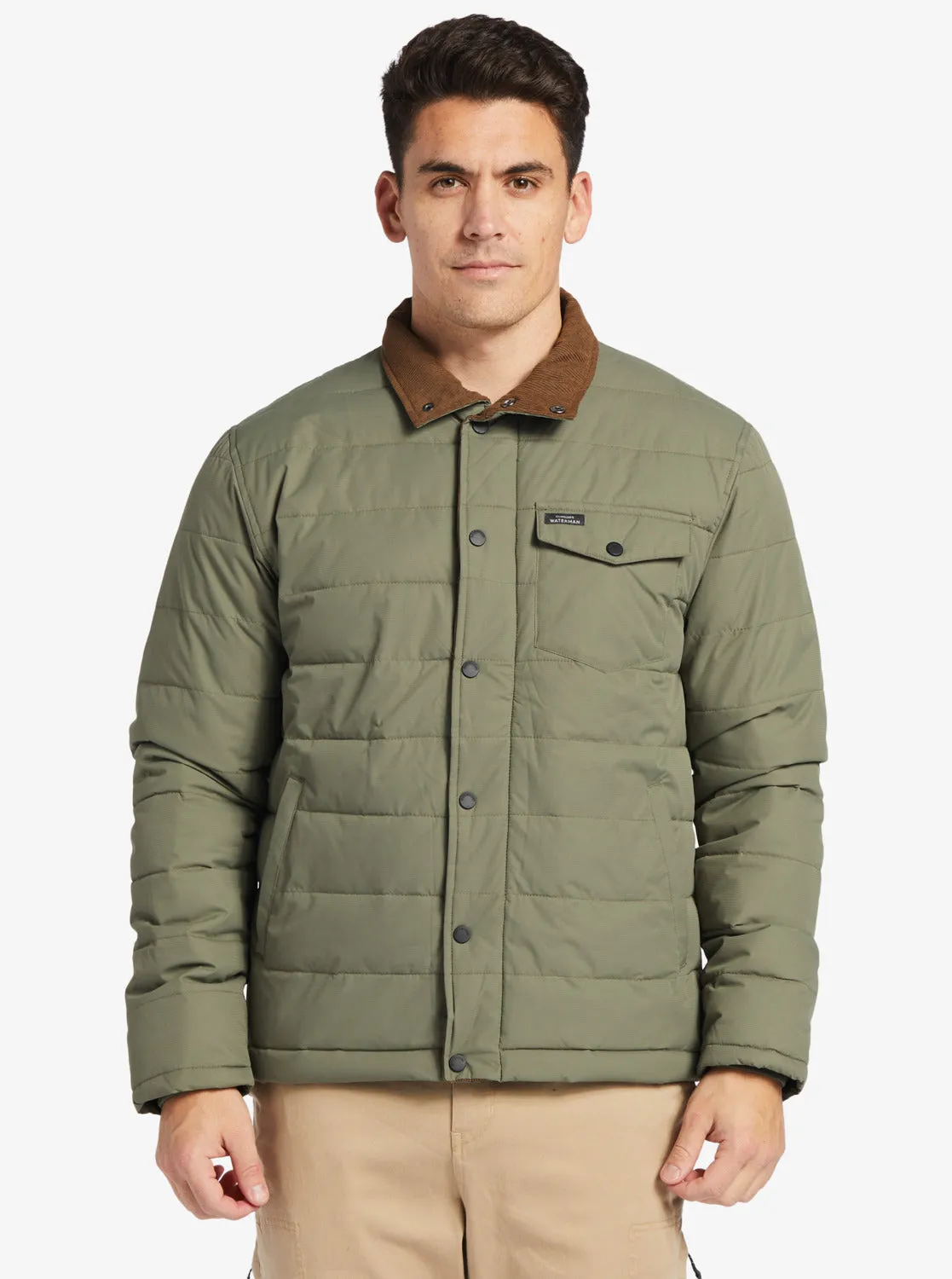 Waterman Ocean Caves Lightweight Puffer Jacket - Dusty Olive