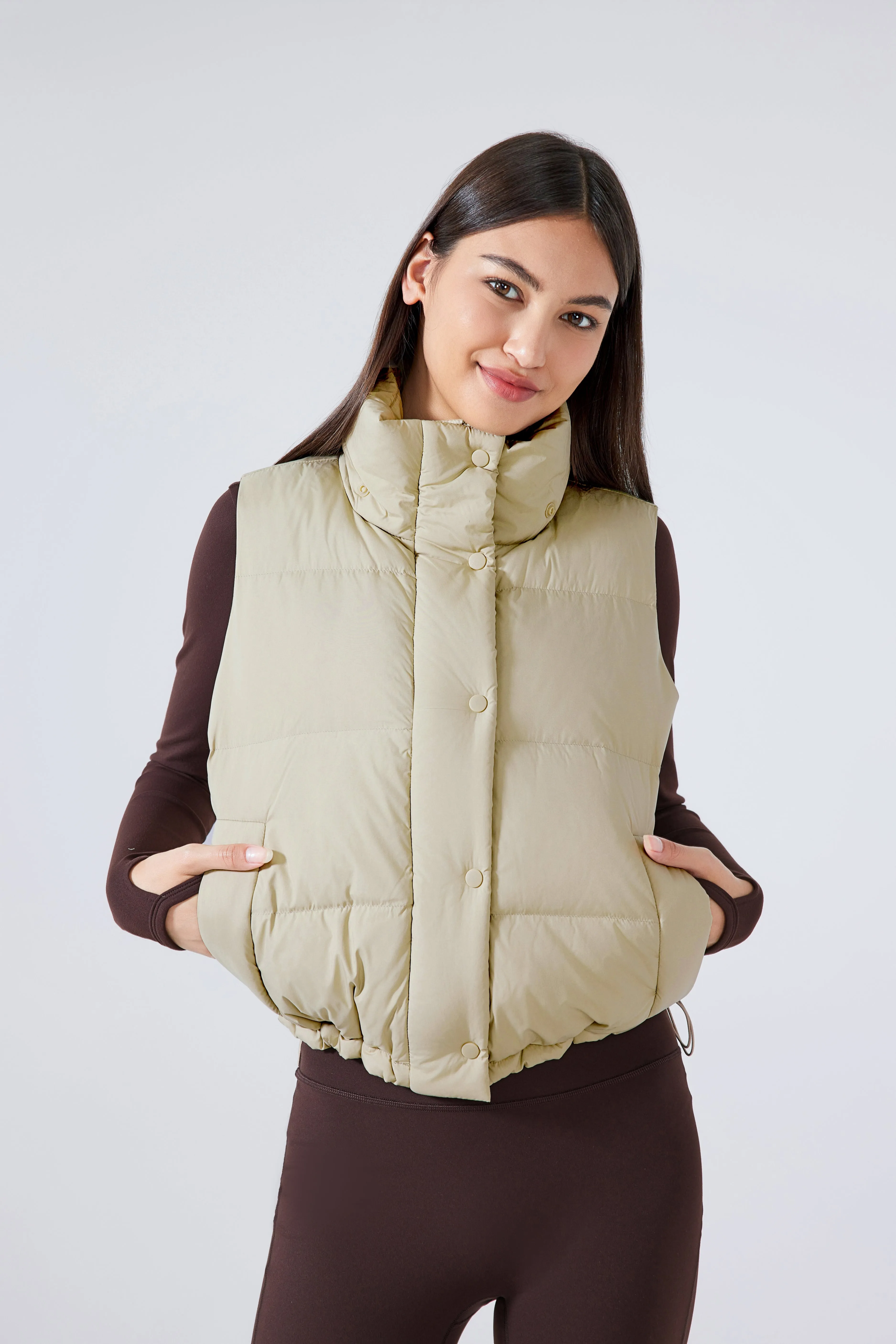 Waterproof, Windproof, Sun Protection Motion Puffer Vest With Removable Hood & Hidden Pockets