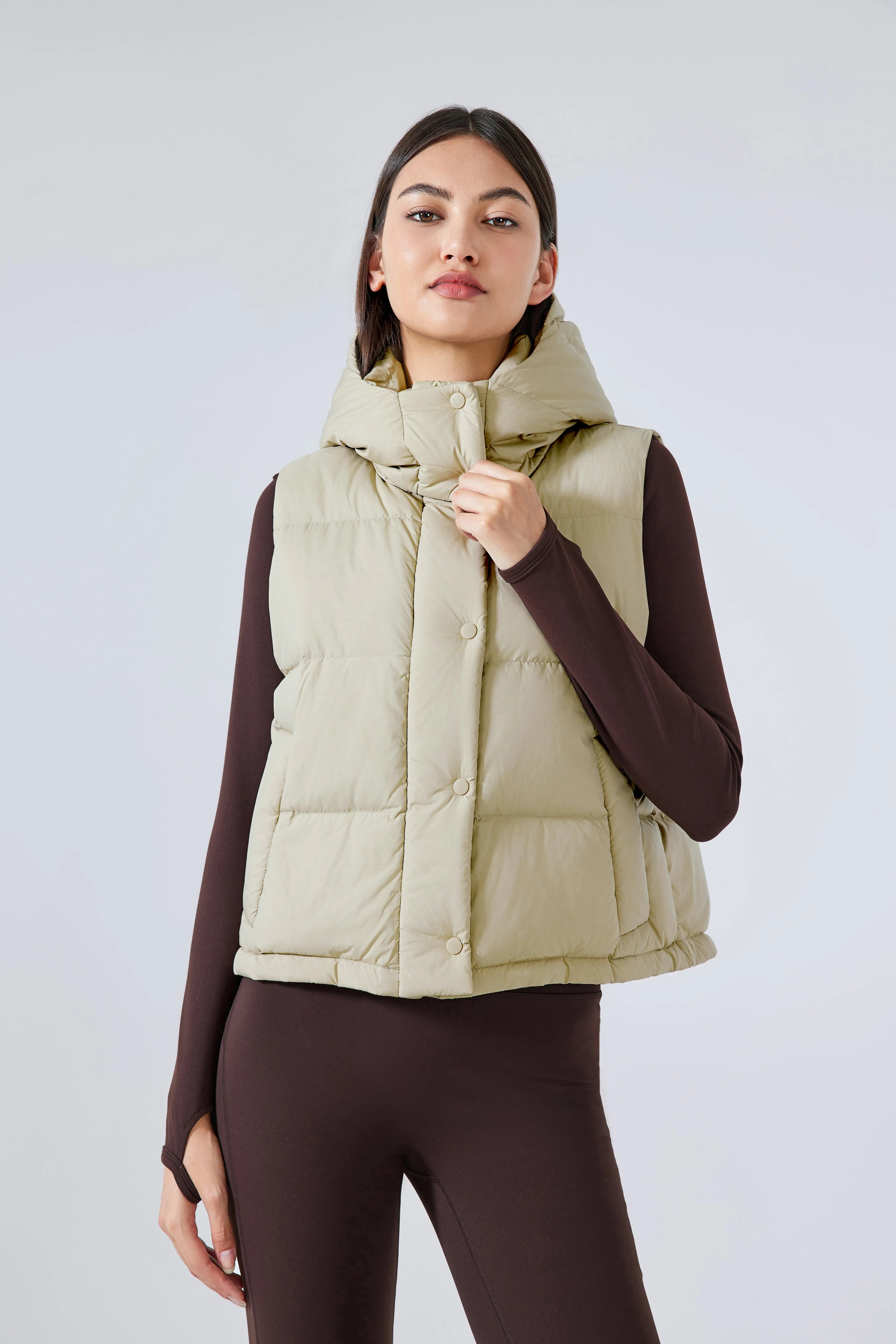 Waterproof, Windproof, Sun Protection Motion Puffer Vest With Removable Hood & Hidden Pockets