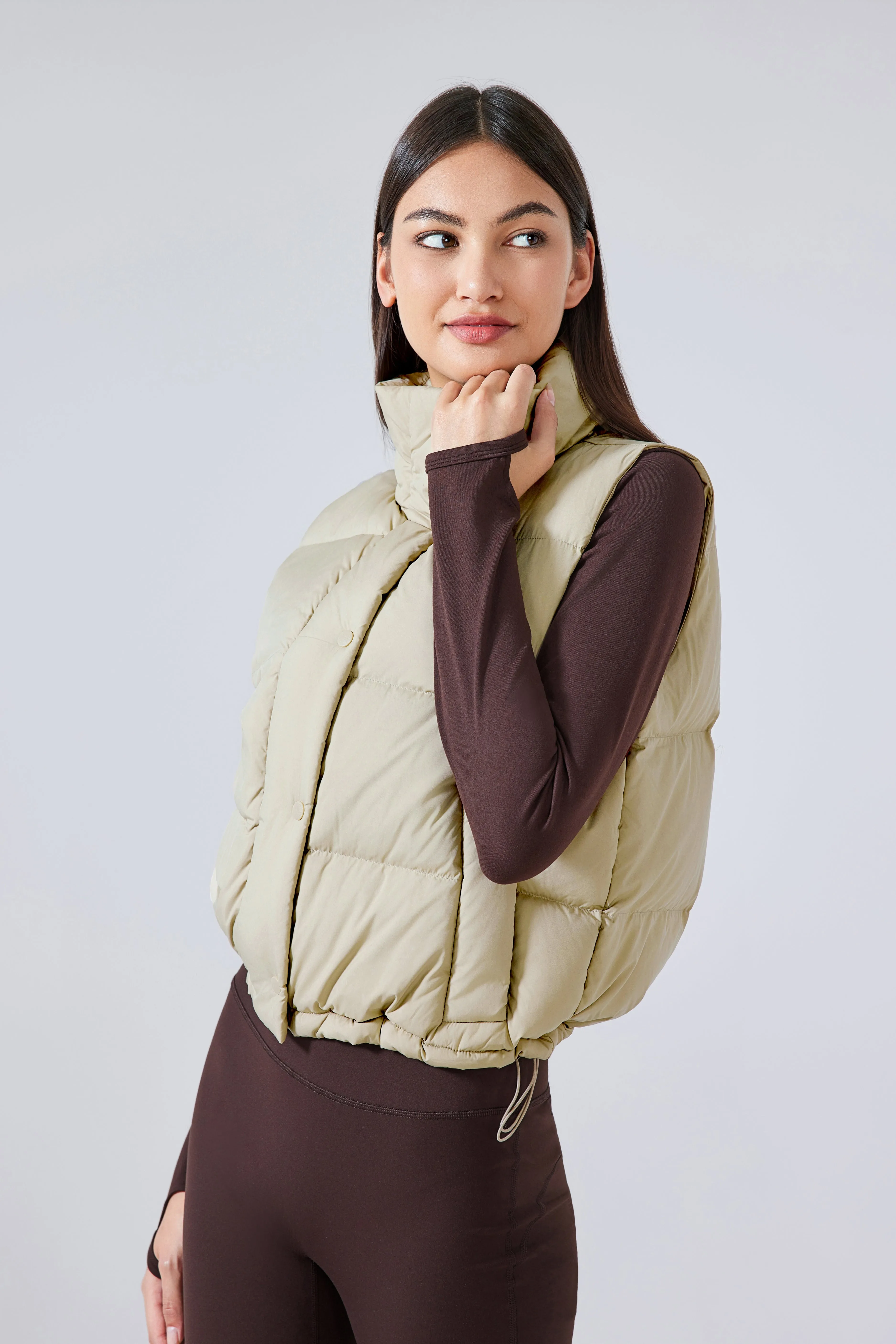 Waterproof, Windproof, Sun Protection Motion Puffer Vest With Removable Hood & Hidden Pockets