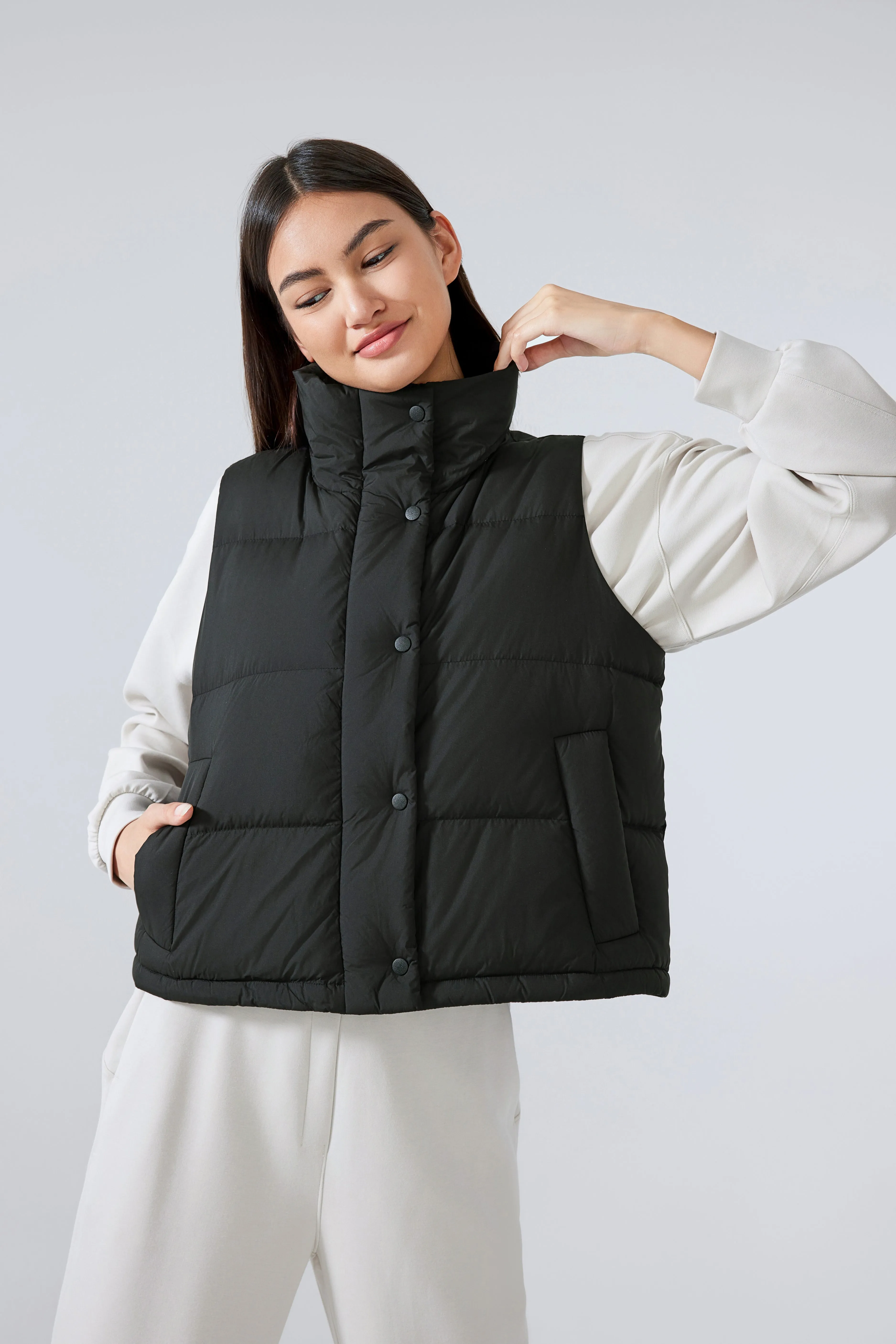 Waterproof, Windproof, Sun Protection Motion Puffer Vest With Removable Hood & Hidden Pockets