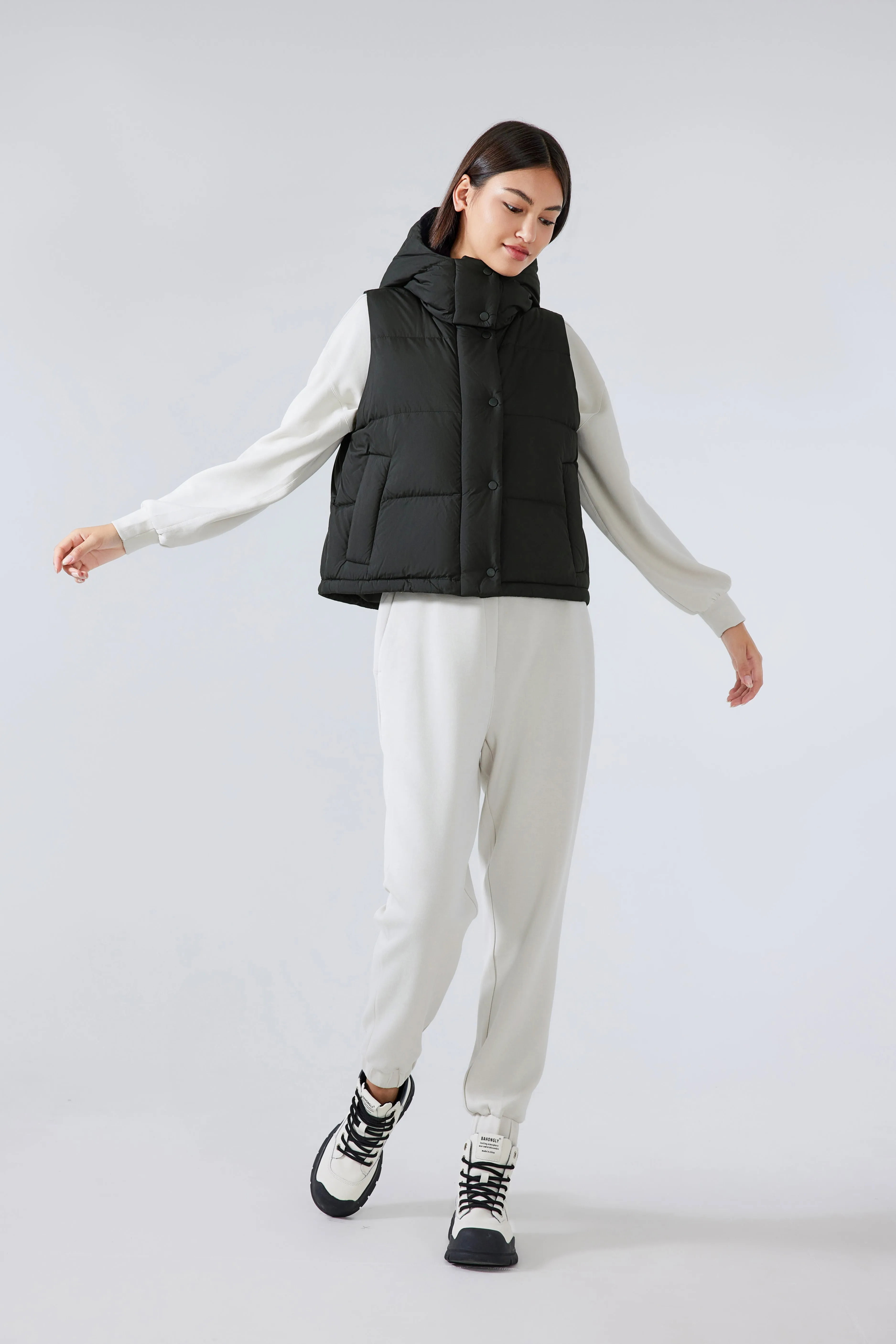 Waterproof, Windproof, Sun Protection Motion Puffer Vest With Removable Hood & Hidden Pockets