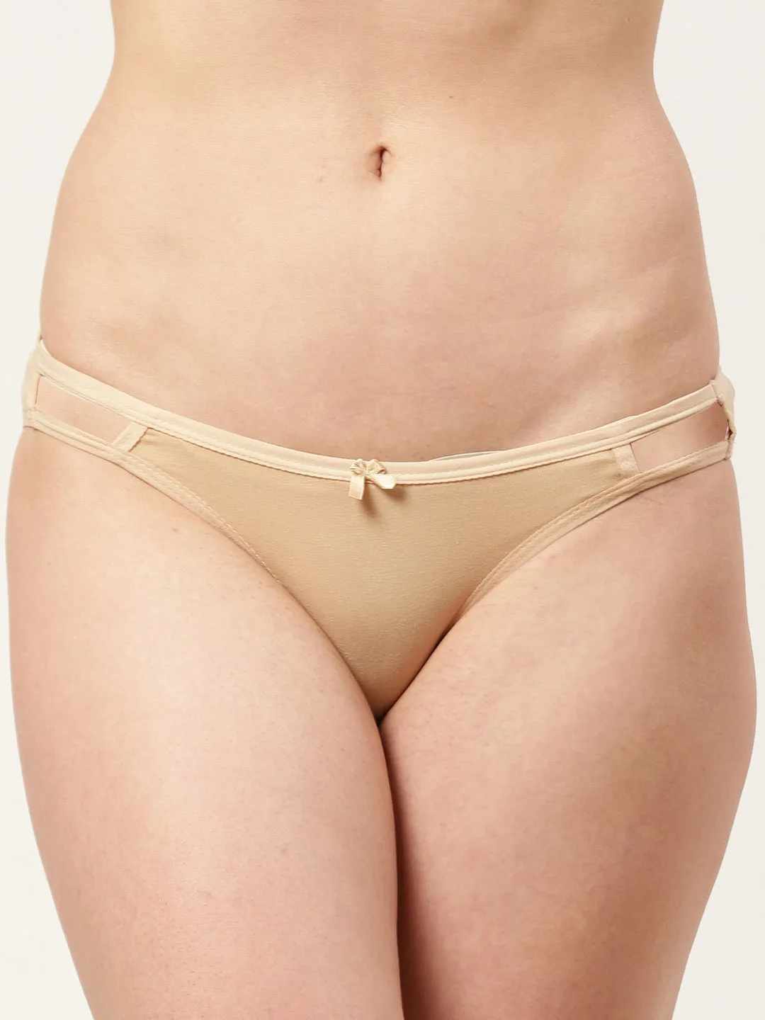 Women’s Solid Nude Mid-Rise Bikini Brief | MARY-skin-1 |